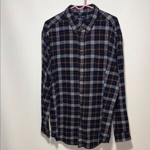 Croft & Barrow Blue and Brown Plaid Shirt